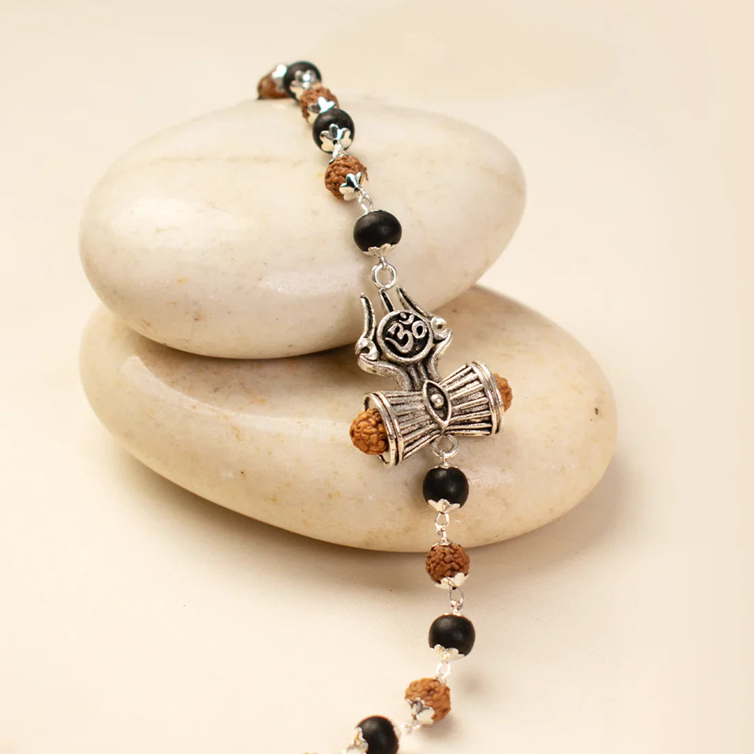 Om Trishul Damru Karungali Rudraksha Bracelet