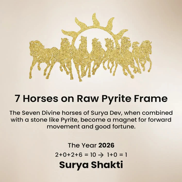 Limited Edition - 7 Horses on Raw Pyrite Frame (Big Size)