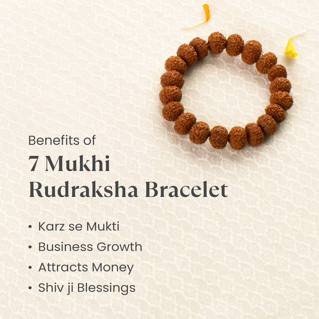 Divya Raksha Combo - Rudraksha karungali Mala with 7 Mukhi Rudraksha Bracelet