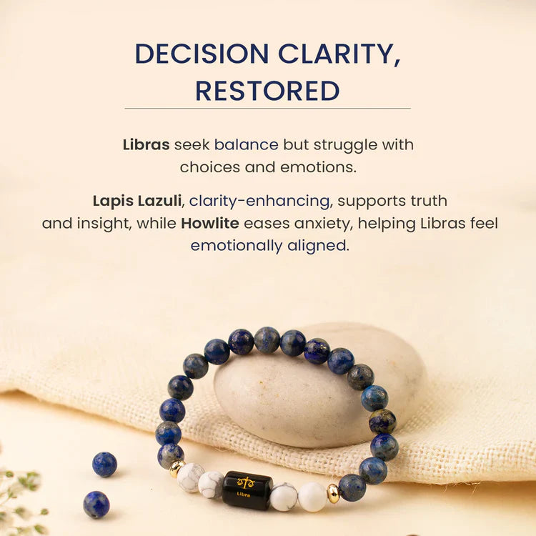 Libra (तुला राशि) Zodiac LapisLazuli & Howlite Bracelet