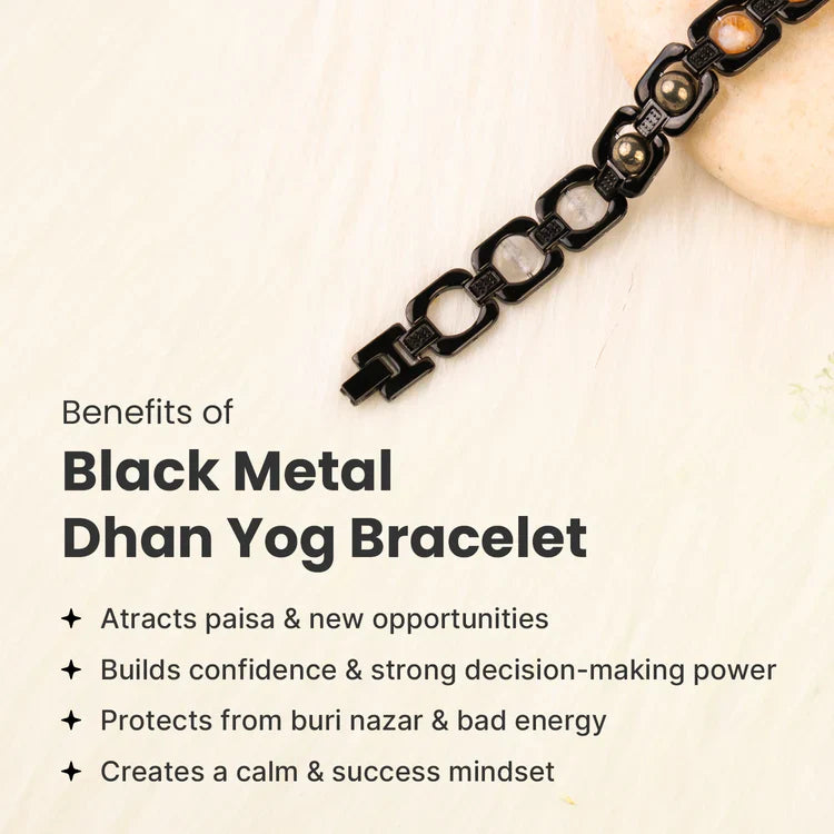 Metal Dhan Yog Bracelet - Black