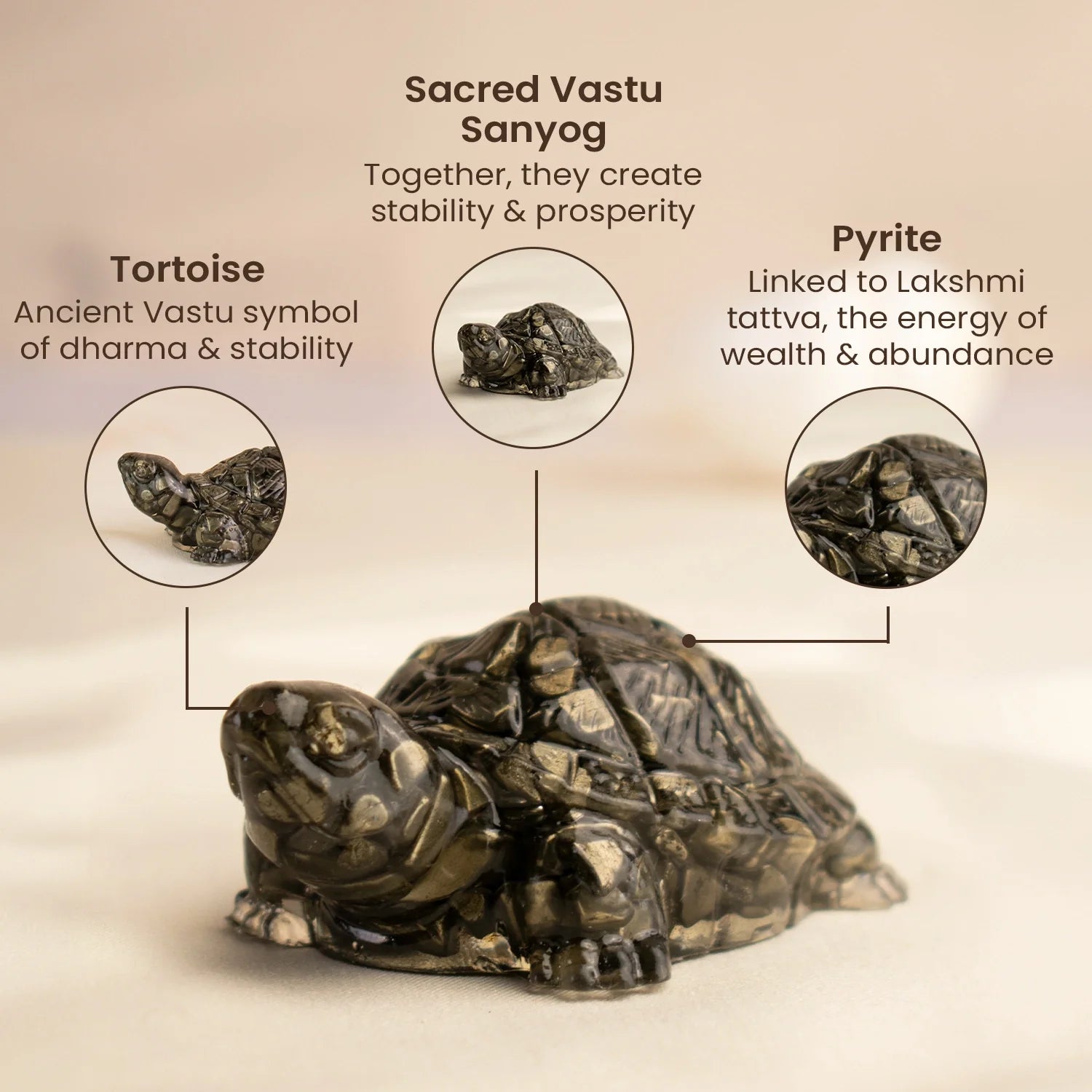 Collector’s Edition Pyrite Tortoise (Kachhua) - Big Size - 8x heavier
