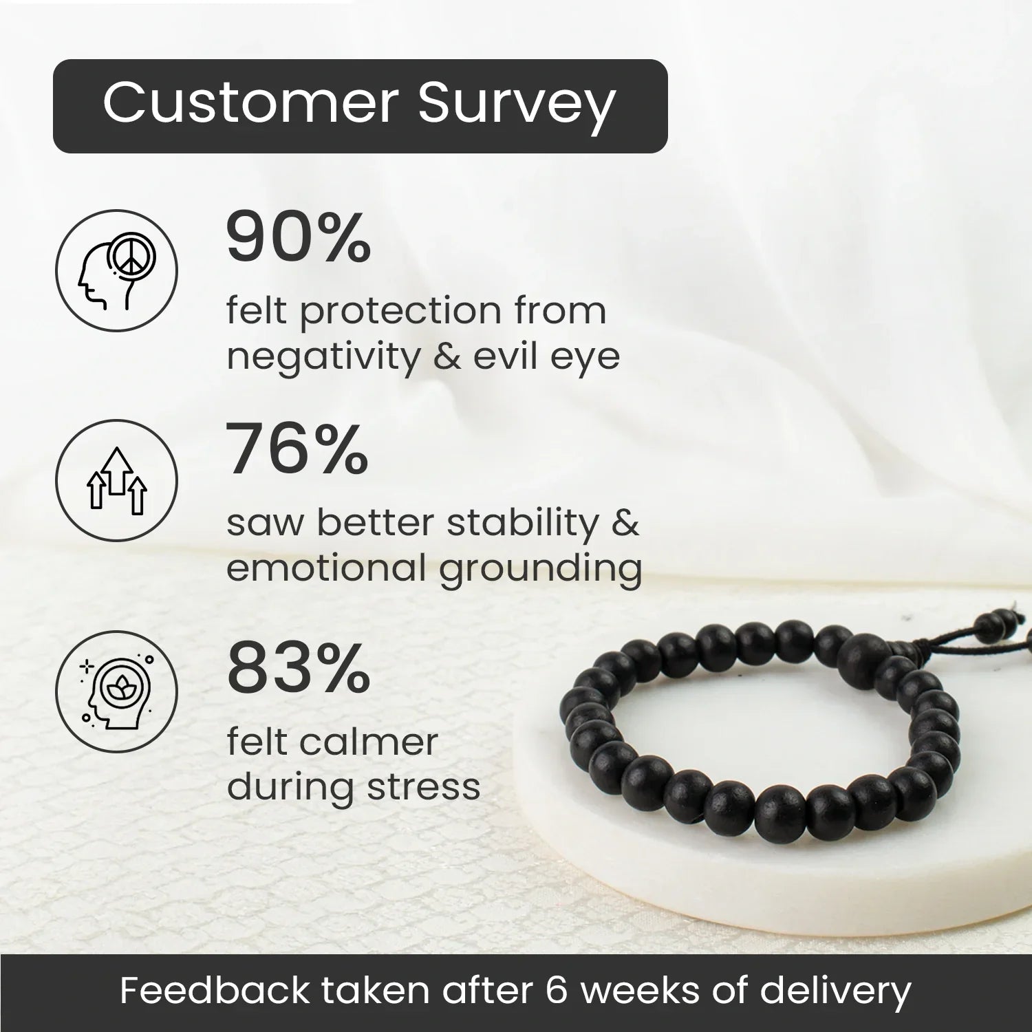 Karungali Malai Bracelet 8mm with Govt. Certification