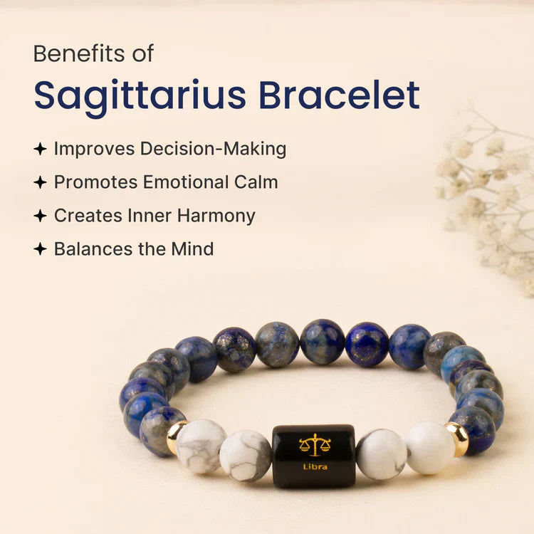 Libra (तुला राशि) Zodiac LapisLazuli & Howlite Bracelet