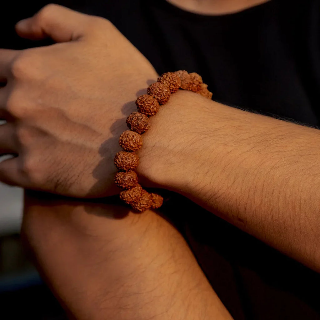 Divya Raksha Combo - Rudraksha karungali Mala with 7 Mukhi Rudraksha Bracelet