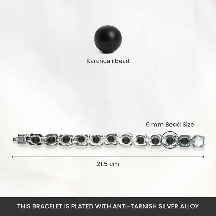 Metal Karungali Bracelet - Silver