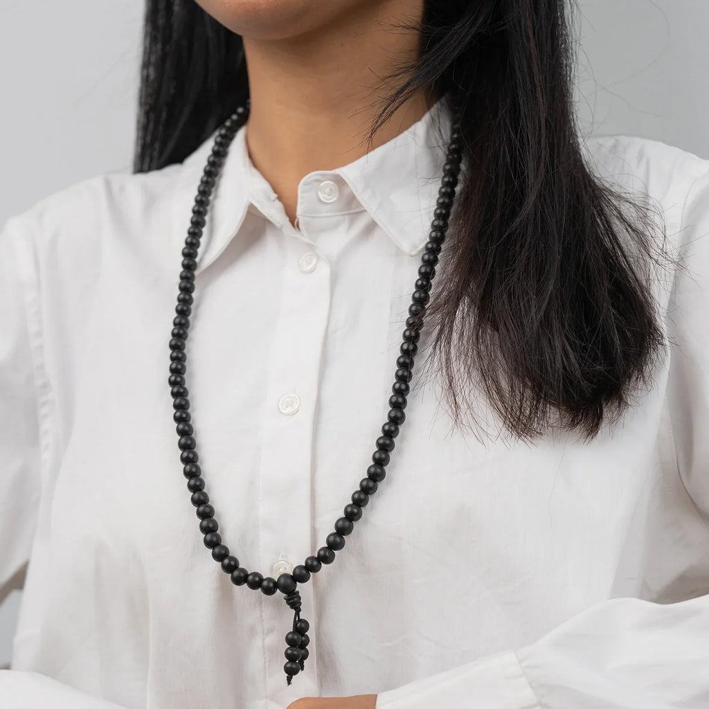 Karungali Malai 8mm Stretchable - 108+1 Beads (Original Ebony Wood)